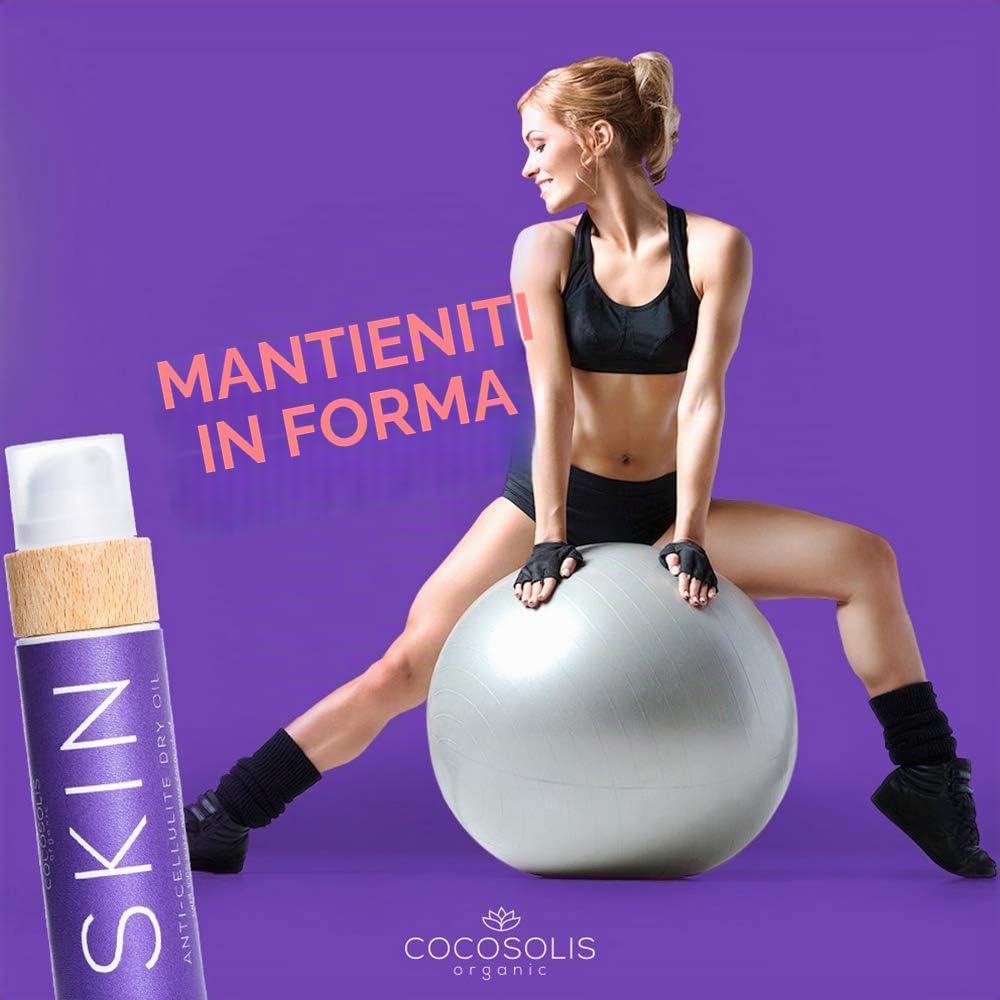 COCOSOLIS SKIN Olio Secco Anticellulite Biologico – Olio Corpo con Burro di Caffè e Vitamina E – Rassoda e Tonifica la Pelle, Combatte la Cellulite (110 ml)