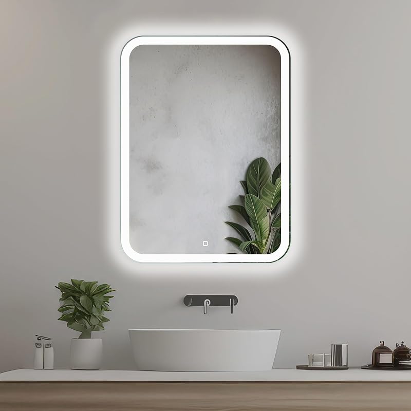 Home Glow 50x70 cm LED fürdőszobai tükör érintésérzékeny kapcsolóval
