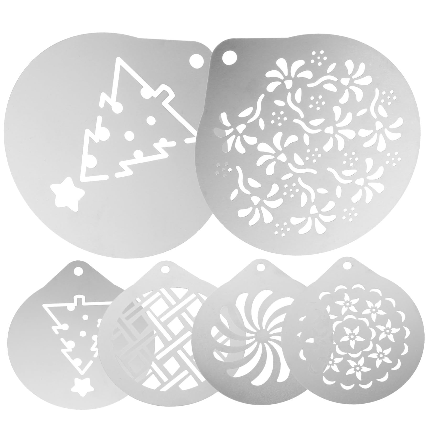 Ciieeo 3juegos Plantillas De Café Inoxidable Para Decoración De Latte y Cappuccino Moldes Reutilizables Para Arte De Leche Fácil De Limpiar y Usar