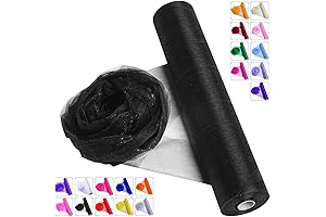 Black Sheer Netting Fabric Roll: 16" x 50 Yards Elegance for Tutus, Weddings, and Parties