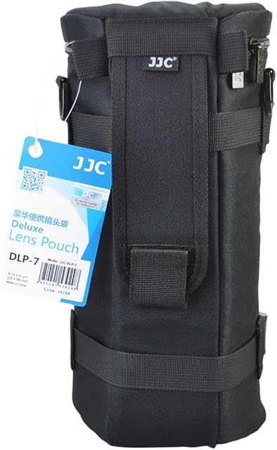 JJC DLP-7 130 x 310 mm Water Resistant Deluxe Lens Pouch with Strap - Black