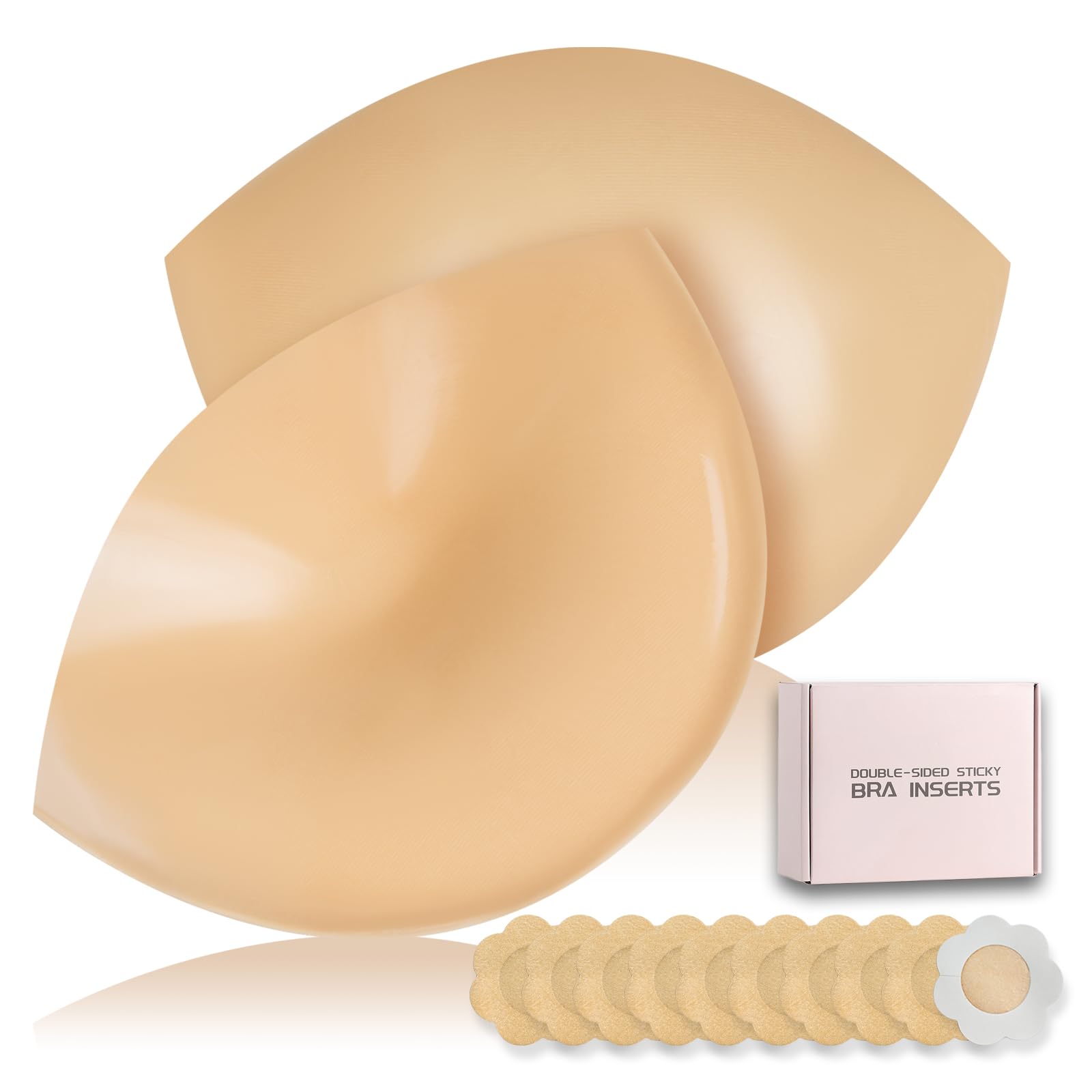 Double Sided Sticky Bra Inserts Invisible Self Adhesive Push Up Breast Pads Reusable Washable-image-44