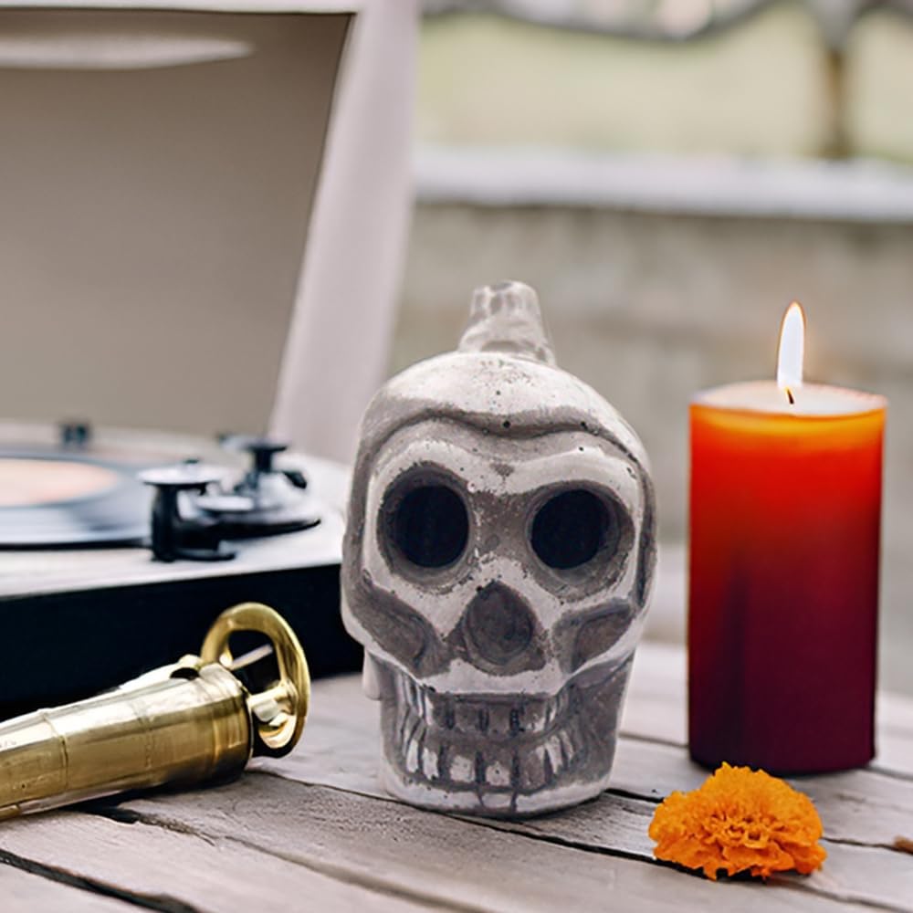Spooky Aztec Death Skull Whistle, Loud Human Scream War Whistle, Halloween Creepy Gift High Decibels Sounding Aztec Whistle（White01） thumbnail