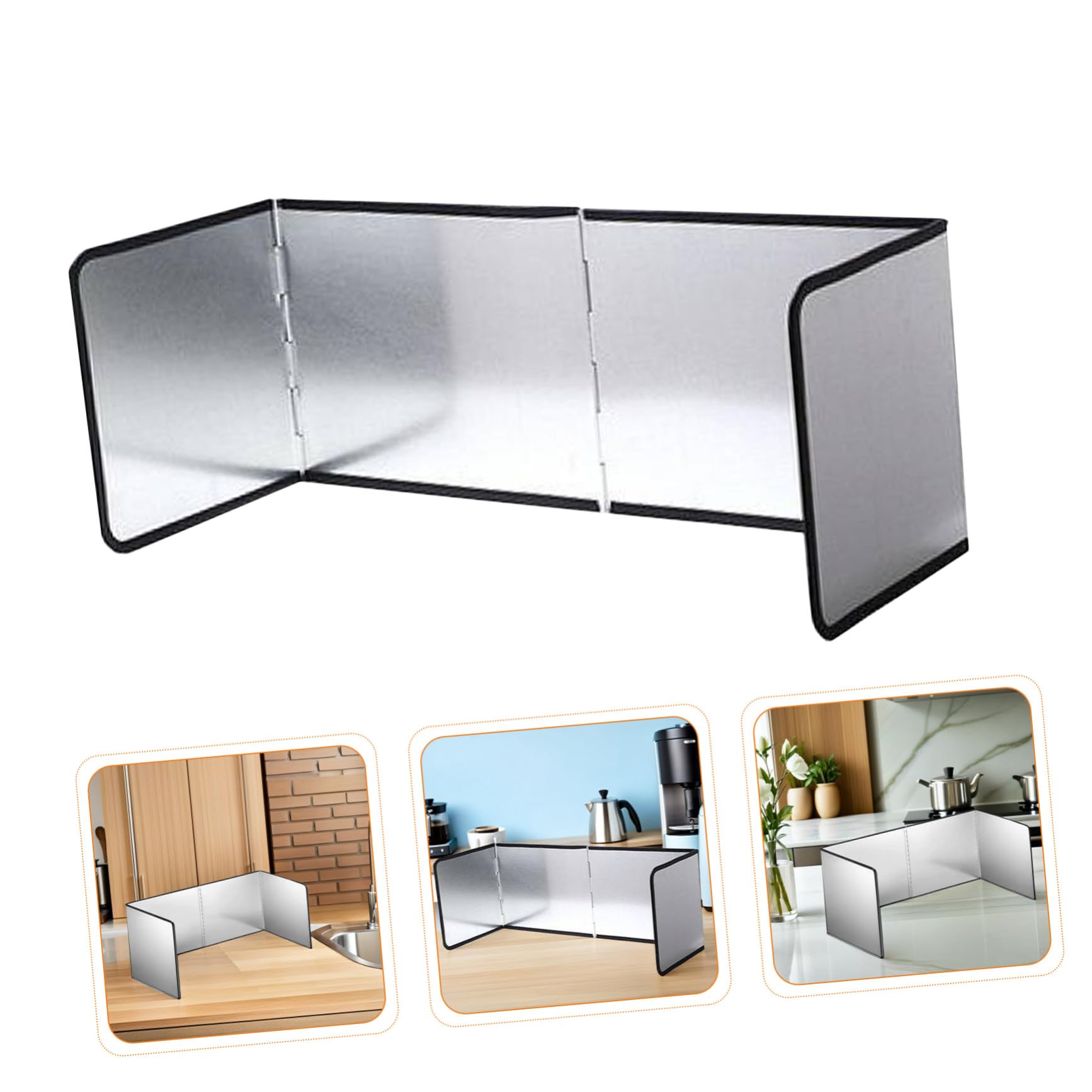 DOITOOL Protector contra Salpicaduras De Acero Inoxidable para Cocina Protector contra Grasas De Acero Inoxidable Plegable para Pared De Estufa Color Plateado