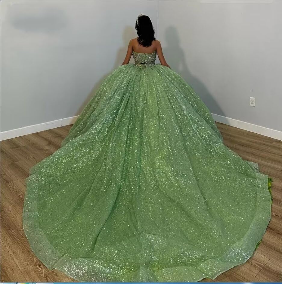 Bling Tulle Diamaonds Floral Applique Sheer Bodiece Formal Quinceanera Dresses Sweet 15 Girls Prom 20252