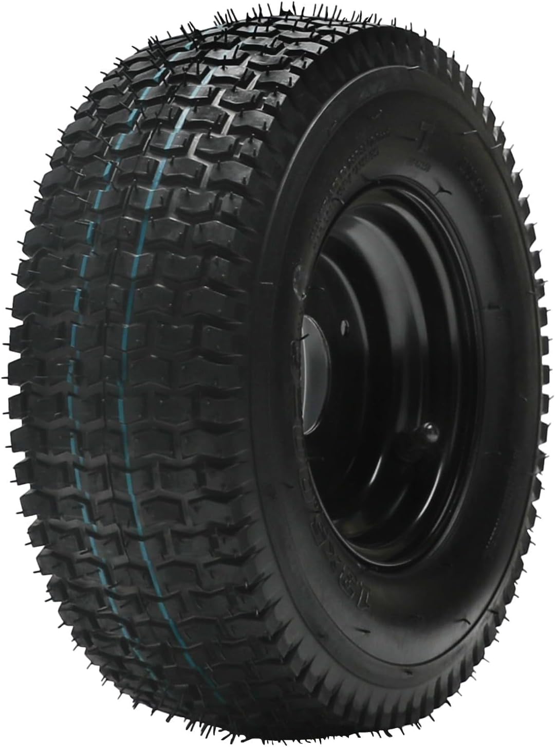 13x5.00-6 Tire & Wheel Assembly – 6" Tubeless Tire with 3-Stud Iron Rim, 78mm Bolt Spacing, 4-Ply Construction – Replacement for Lawn Mowers, Go Karts, ATVs, Mini Bikes, Yard Tractors