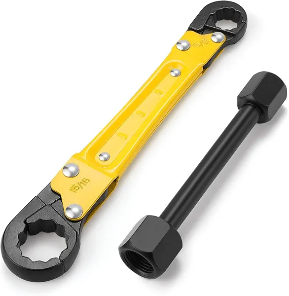 DigiGlow 5-Color Angle Stop Wrench Kit | High-Precision Adjustable Valve Tool for Bathroom/Kitchen Plumbing | All-in-One Wrench & Socket Set for Plumbers & DIYers (Yellow)