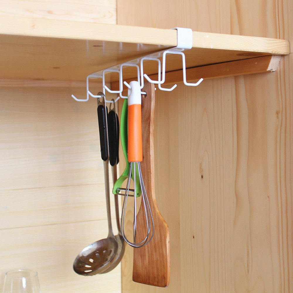 VANCORE Under Shelf Mug Rack 10 Hooks Cups Storage Kitchen Utensil Organizer Amazon.in Home