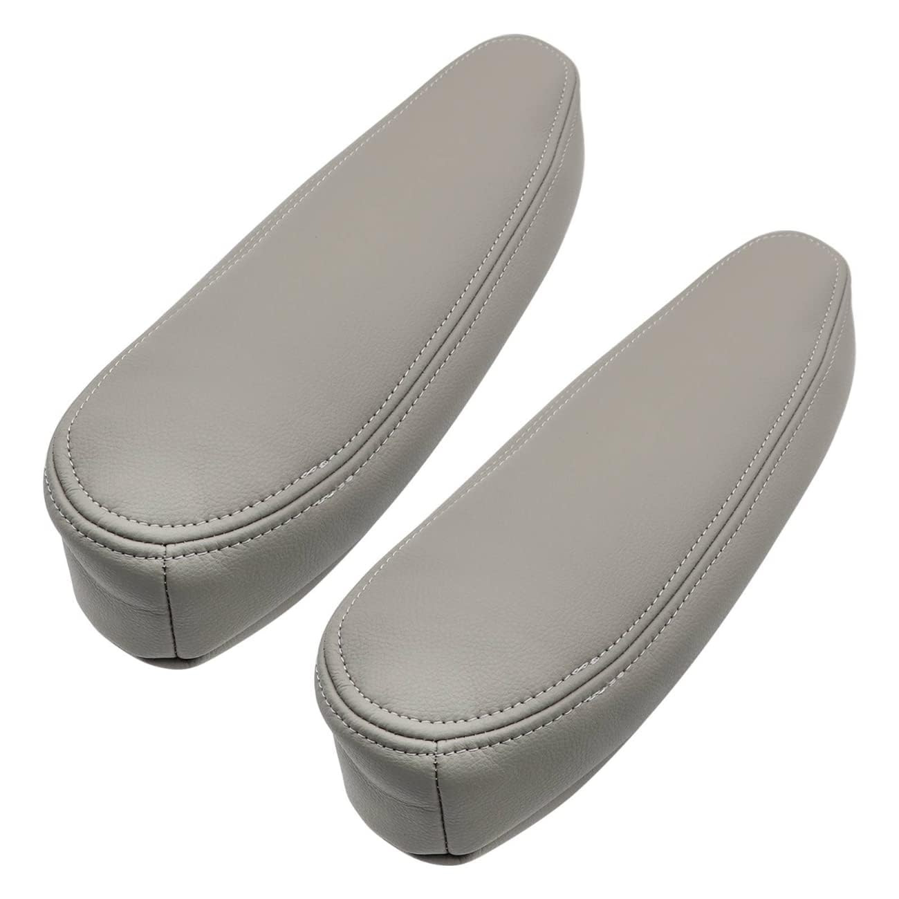 Photo 1 of Priprilod # 922 Gray Leather Driver & Passenger Side Replacement Armrest Cover Compatible with Chevy Tahoe Suburban Silverado Avalanche GMC Sierra Yukon 2000 2001 2002 2003 2004 2005 2006