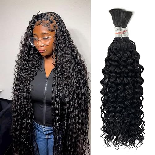 Human Braiding Hair for Boho Knotless Braids Bulk Curly Bundles