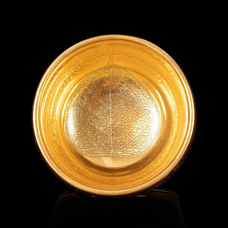 Taza de té Tazón dorado - Juego Celadon Kung Fu cerámica individual for uso doméstico Recipiente for remojo(A)