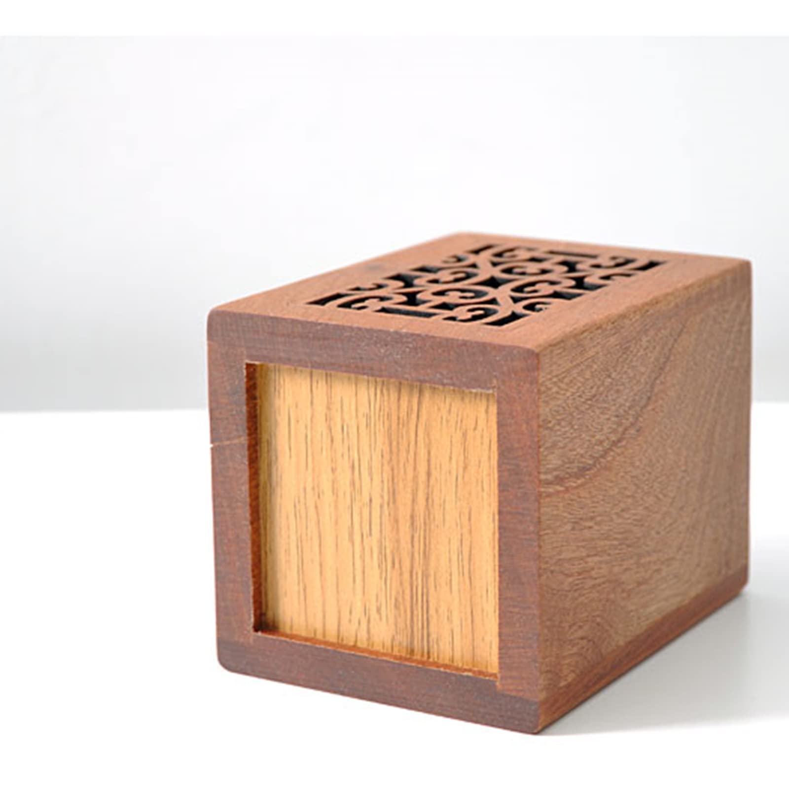 Portalápices de Madera, Caja de Almacenamiento de Escritorio, Organizador Sencillo para Oficina y Escuela (marrón, 8 x 8 x 10,5 cm)