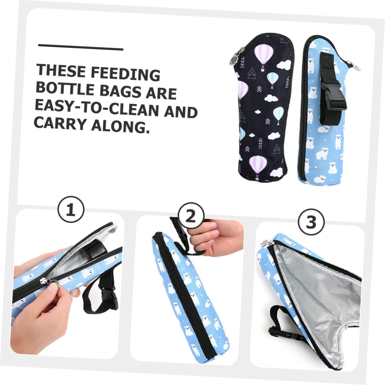 Abaodam 6piezas Bolsa Térmica para Biberones Soporte Aislante para Leche Caliente para y Paseos Bebés