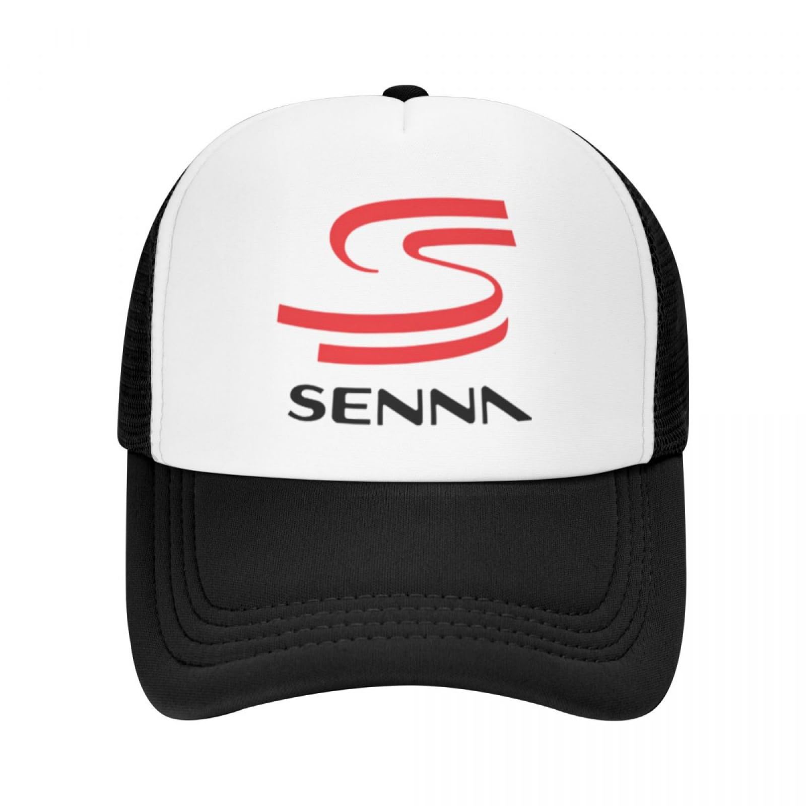 Oaumjiil Unisex Color Black Senna Ayrton Motorsports Casual Mesh Baseball Cap Mens Grid Snapback Caps New Trend Sunscreen Hat
