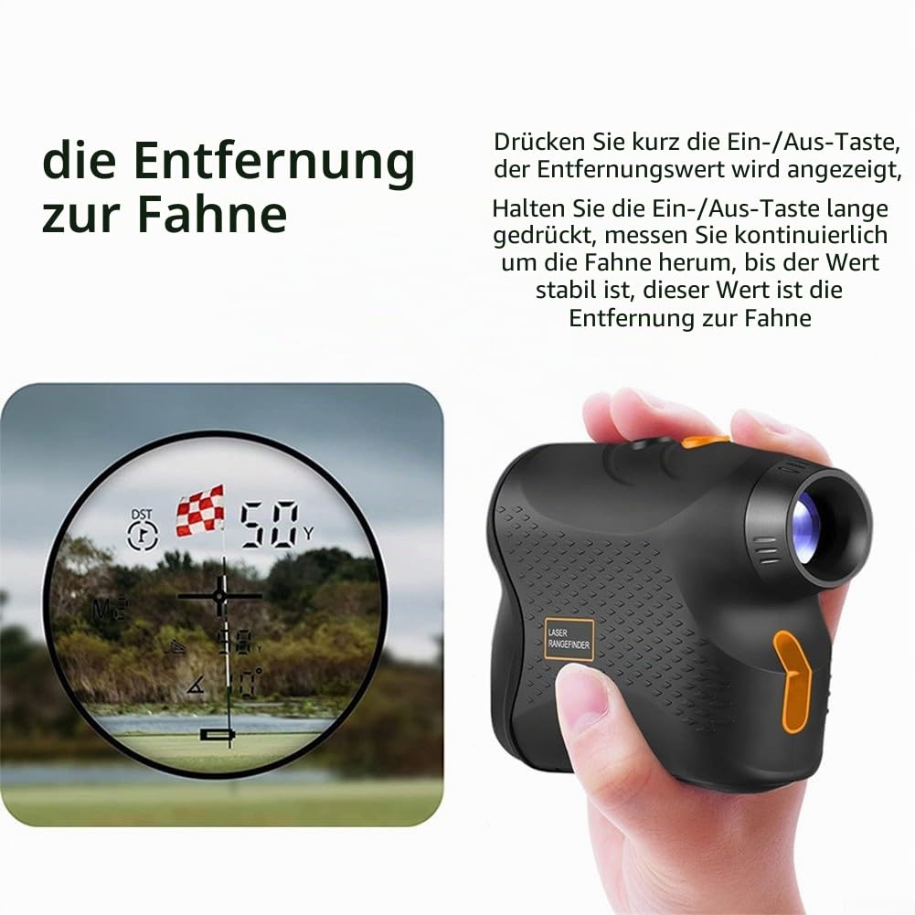 Golf-Entfernungsmesser 500 m, Digitaler Golf-Monokular-Entfernungsmesser, Entfernungsmesser, Jagd-Entfernungsmesser, für Bogenjagd mit Reichweite & Geschwindigkeitsmodus