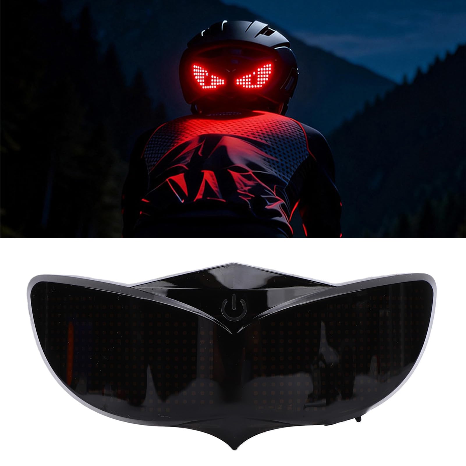 Annadue Casco Intelligente Spia a LED Display Divertente Luce di Guida Notturna per Bici Moto Personalizzabile Smart