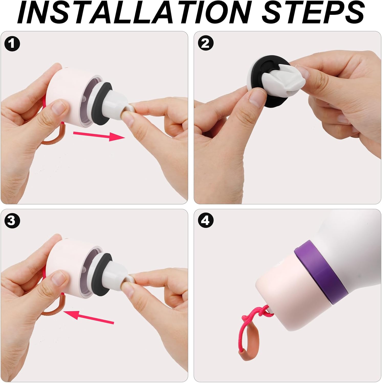 BOXOB 3pcs Water Bottle Stopper Replacement for Owala FreeSip Twist 18oz 24oz, BPA Free Siliocne Seal Gasket Top Lid Accessories for Owala FreeSip Twist Series - Image 3