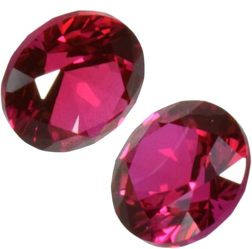 Vista 3 de uGems Rubí sintético rojo profundo redondo desnudo suelto gema corindón 0.197 in (2), rubí