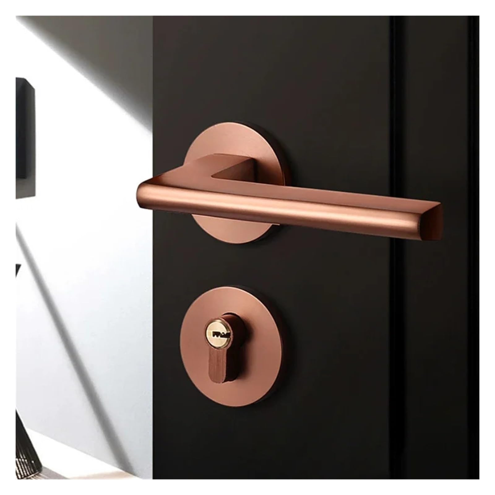 1 zestaw złotych cichych zamków do drzwi do salonu i sypialni (B_58 mm)
