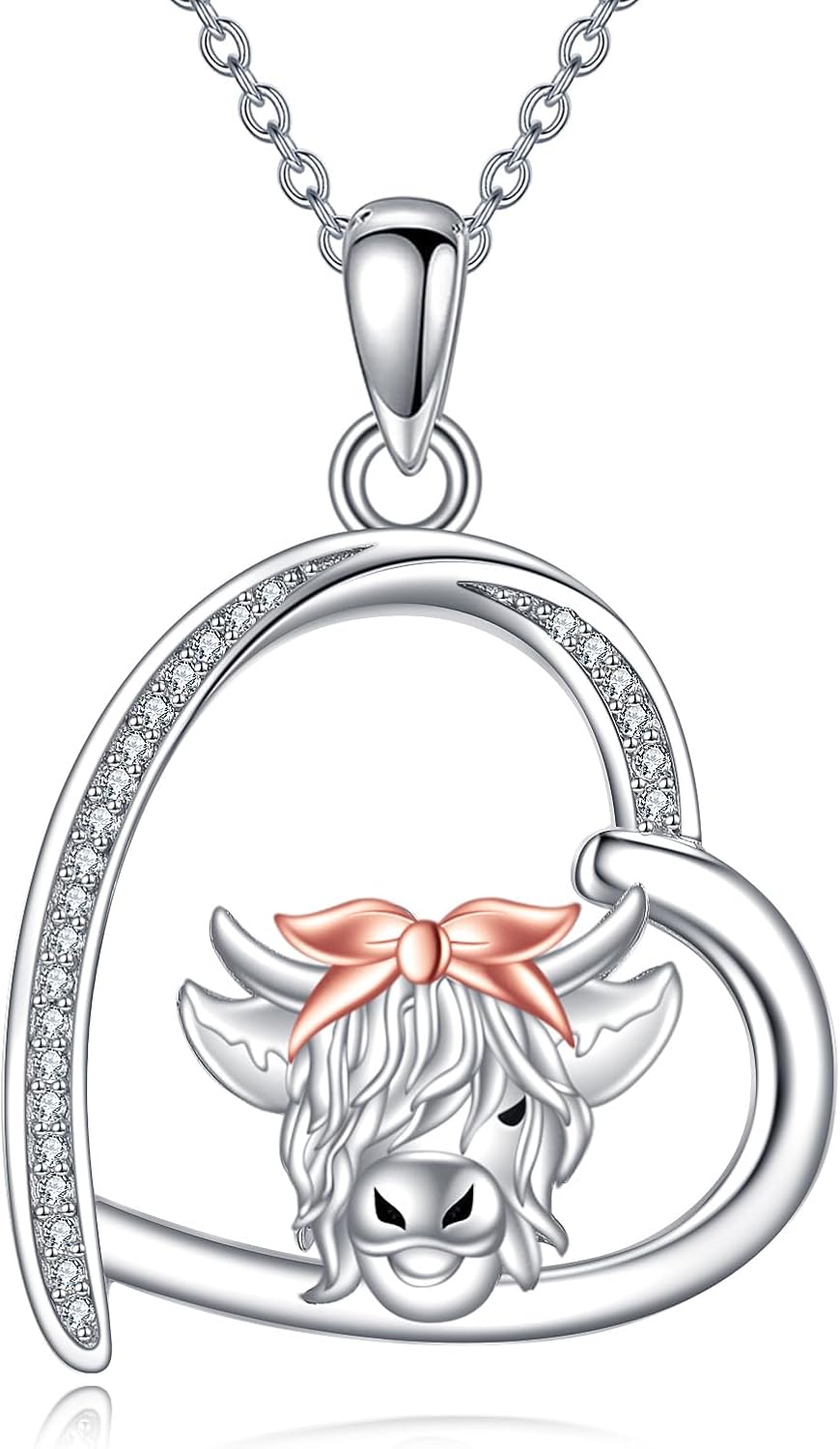 Highland Cow/Axolotl/Koala/Elephant Necklace Sterling Silver Animal Pendant Necklace Jewelry Gifts for Women