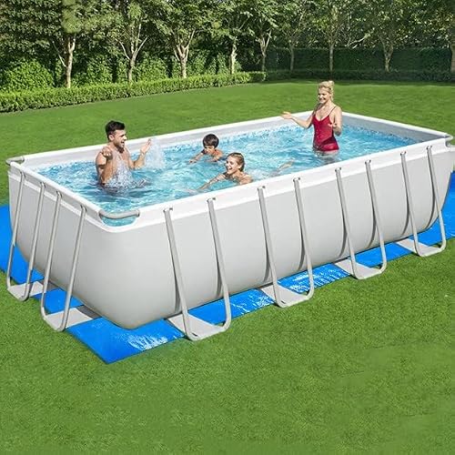 YEXEXINM 10x6.7Ft Rectangular Frame Pool Ground Cloths, Waterproof PE Swimming Pool Liner Pad for Protect Above Ground Pool Blanket for Frame Pools Accessories Prevents Punctures Pools Tarp