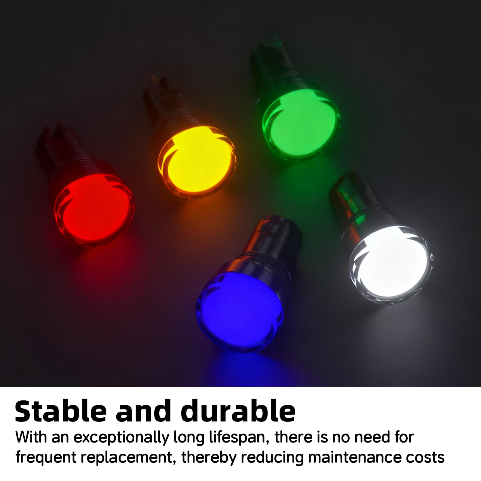 10pcs 22mm 220-380VAC Recessed LED Indicator Light Waterproof LED