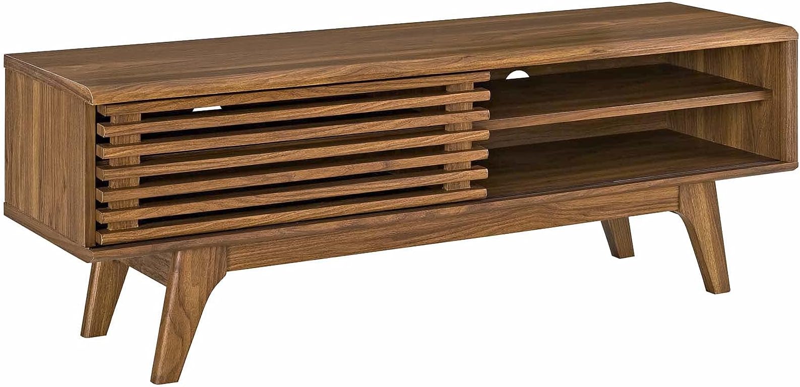 Modway Render 48" Mid-Century Modern Low Profile Media Console TV Stand, 48 Inch, Walnut