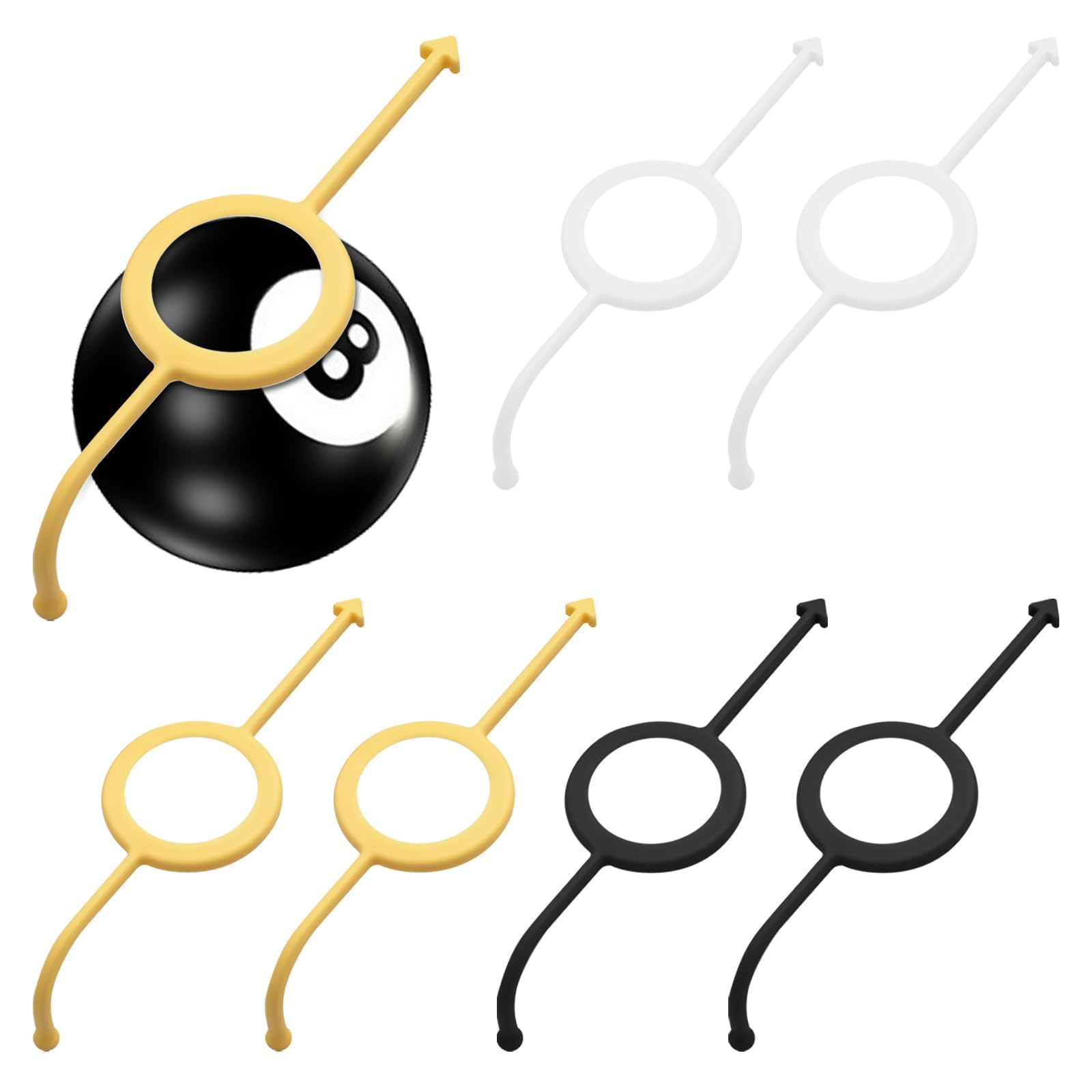 6Pcs Snooker Aiming Aid Set, Snooker Cue Case Pool Table Training Tool for Home Practice and Club Drills, Billard accessoires, Yellow Black White Color Combination-image-49