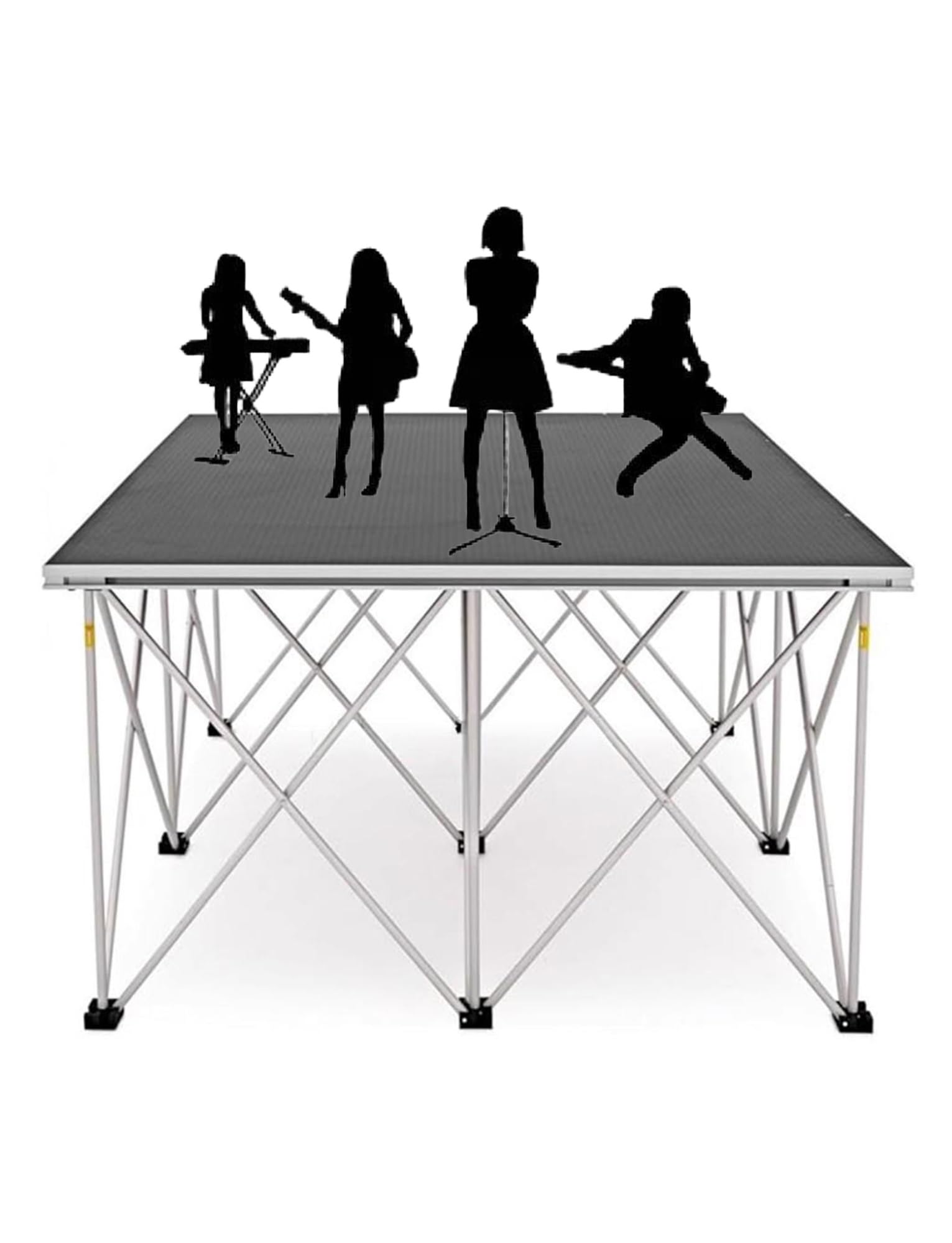 Plataforma elevadora para Escenario, Escenario portátil de Aluminio, tarima Plegable para Bandas, Plataforma de Baile Modular para Bodas y Eventos, 100x100x40cm, Gris, Ideal para Artistas y
