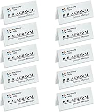 Printodelivery Matt V - Shape Acrylic Desk Name Plate Pack of 10| Name Sign with Black Text | for Office, Clinic, Reception, School, Doctors, Executives_6x2 Inch
