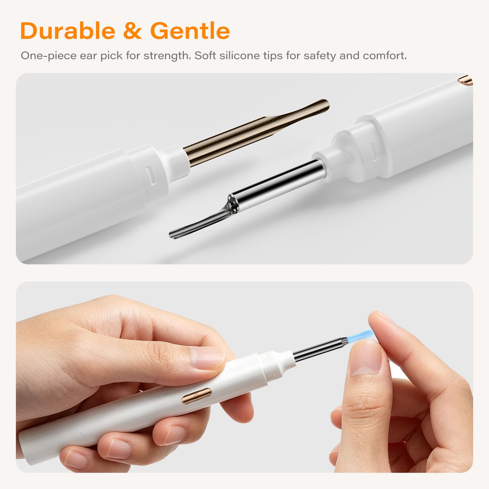 Otoscope Cure Oreille Avec Écran Intégré Et Gyroscope, Pas De Téléphone, Pas D'Application, Pas De WiFi, Nettoyage Caméra 1080P HD Avec 6 LED, Kit Élimination Cérumen Pour Seniors Et Toute La Famille