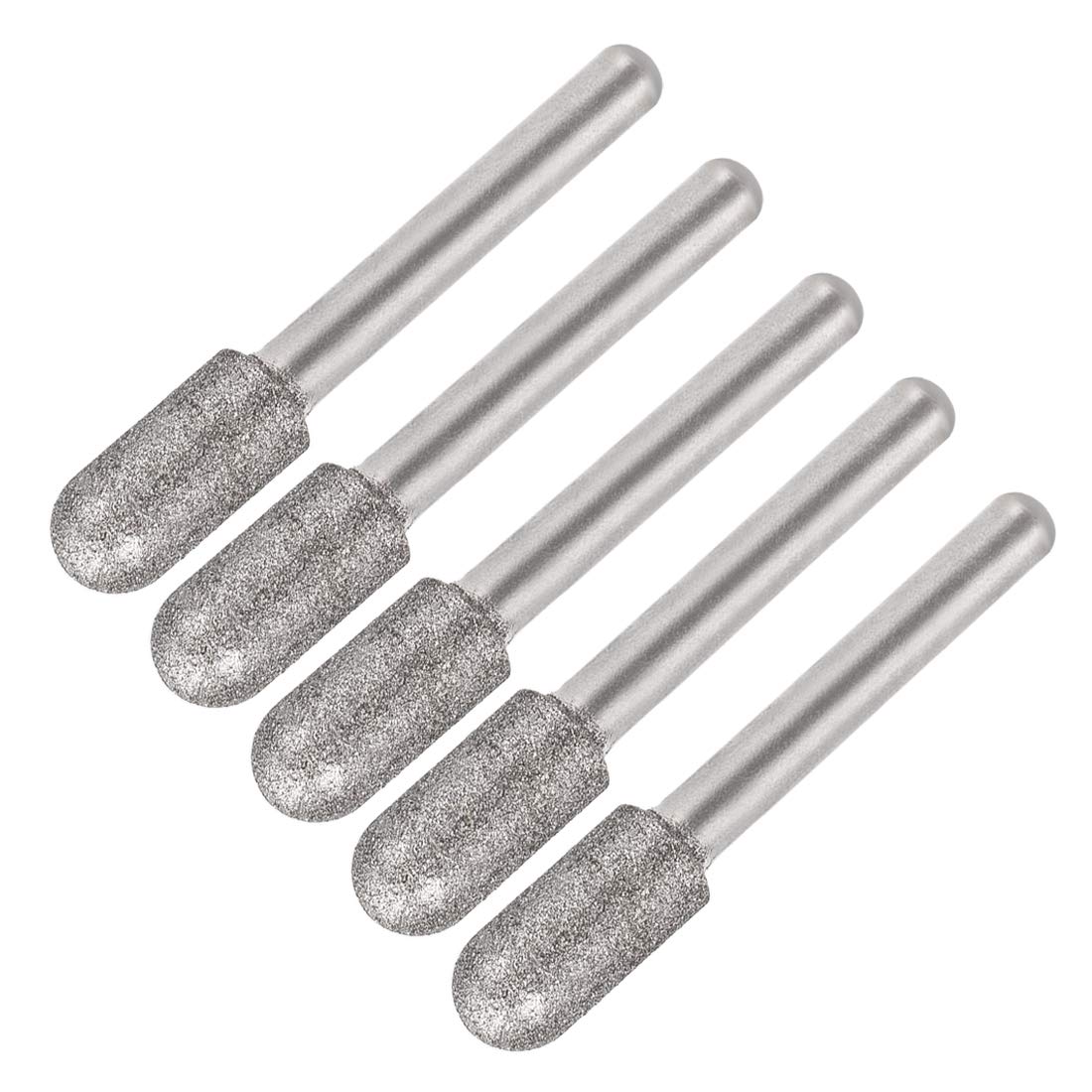 uxcell Diamond Burrs Bits Grinding Drill Carving Rotary Tool for Glass Stone Ceramic 120 Grit 1/4" Shank 8mm Cylinder Ball Nose 5 Pcs — Amazon image 6