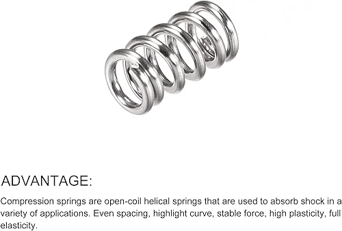Miniatura 60 de METALLIXITY Resortes de compresión (0.020 x 0.118 in de diámetro exterior, 0.787 in de longitud libre) 20 unidades, resorte de extensión de acero