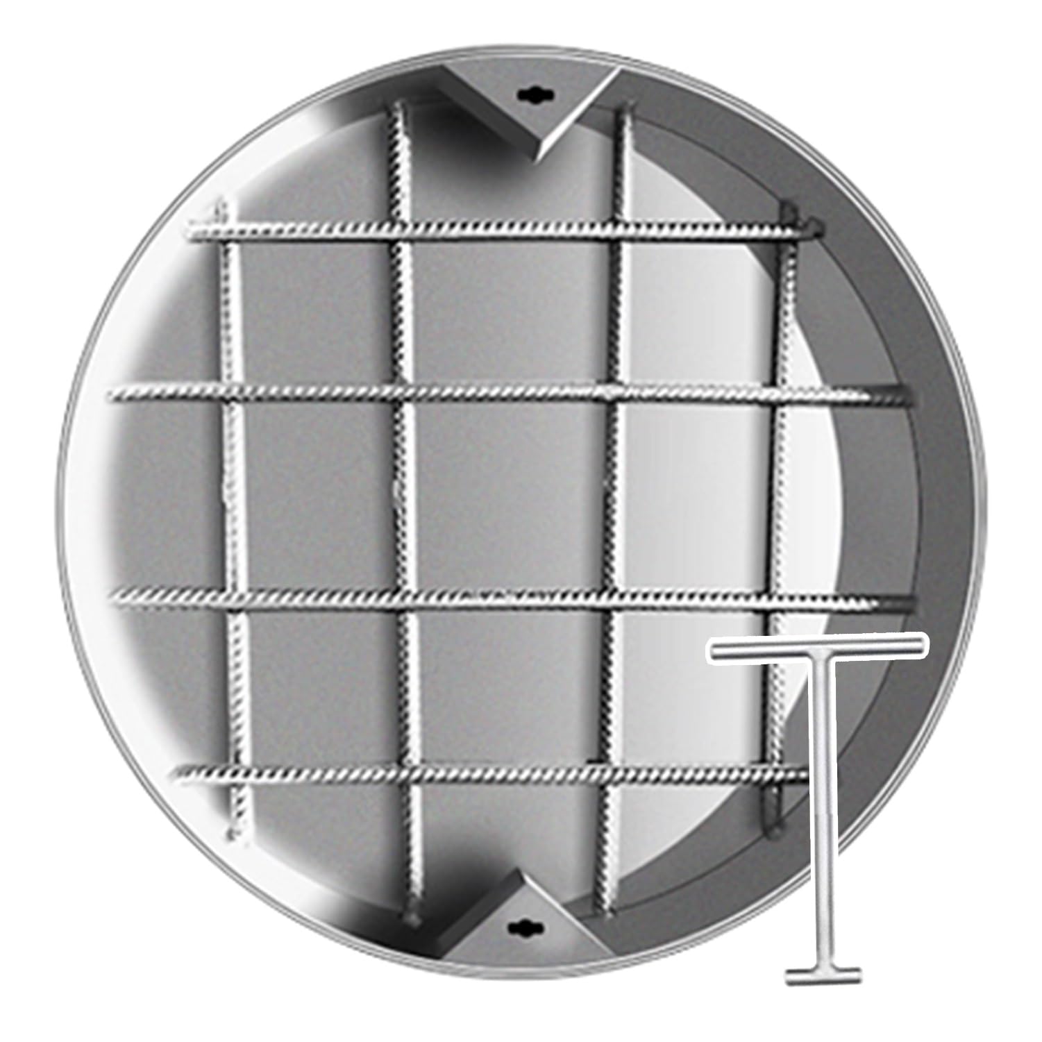 GDMDPTE Round Manhole Cover And Frame, Invisible Recessed Septic Tank Lid, Reinforced Stainless Steel Inspection Chamber Cover With Lifting Hook(Diameter 65cm/26in)