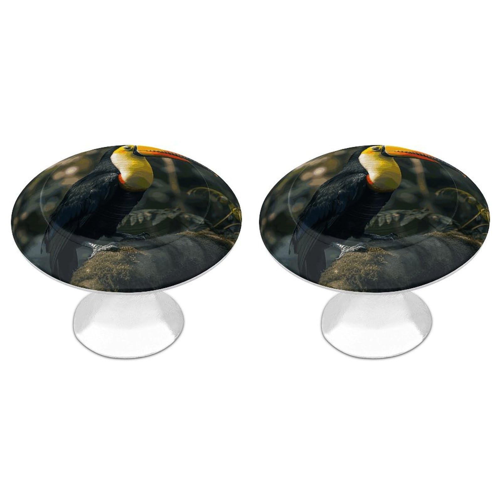 NTVOWPZO Cabinet Handles Round Drawer Pulls Colorful Toucan Dresser Knobs for Cabinets and Drawers Handle for Bathroom Cupboard Drawers Cabinet Pulls for Kitchen Door