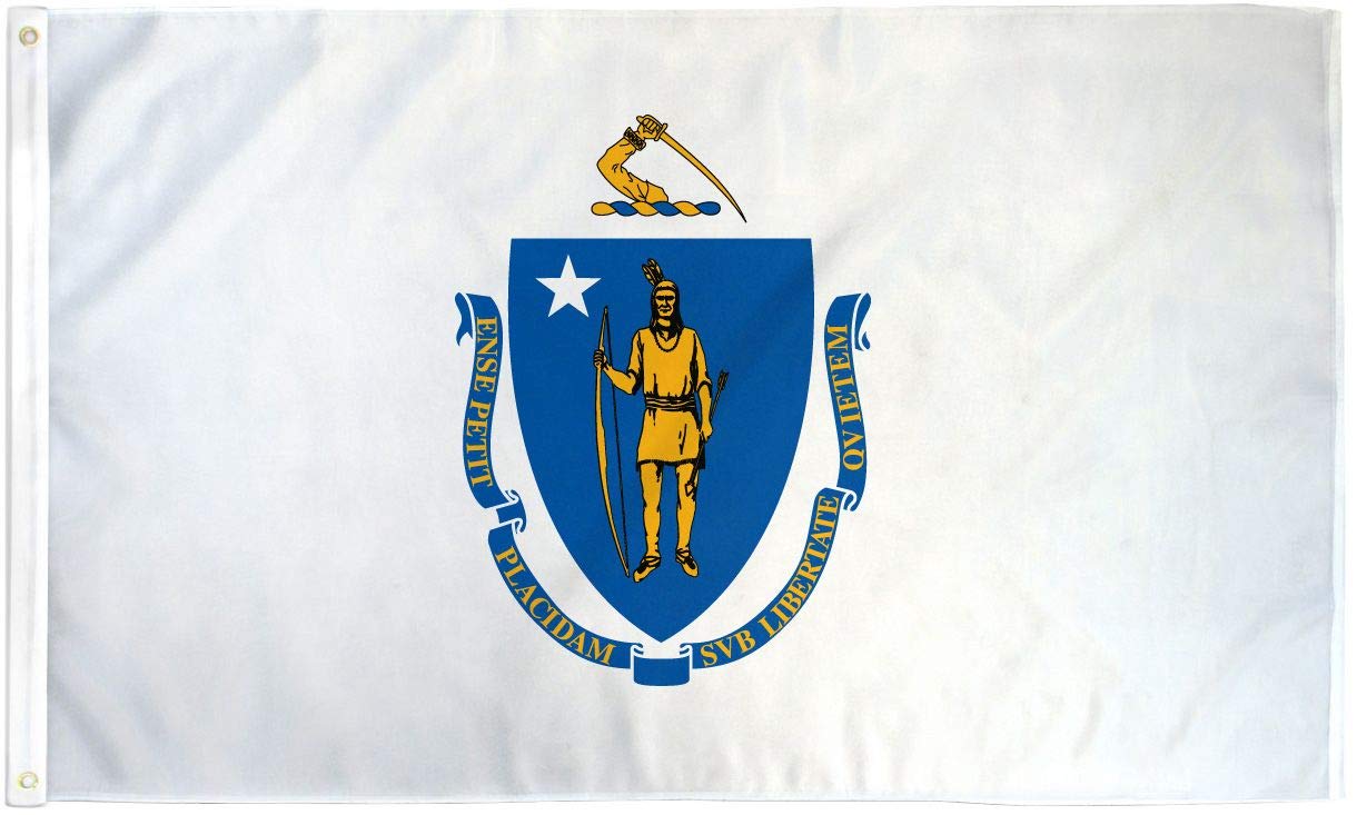 Bandera náutica de Massachusetts solución de doble cara para mástil de barco e interior 1