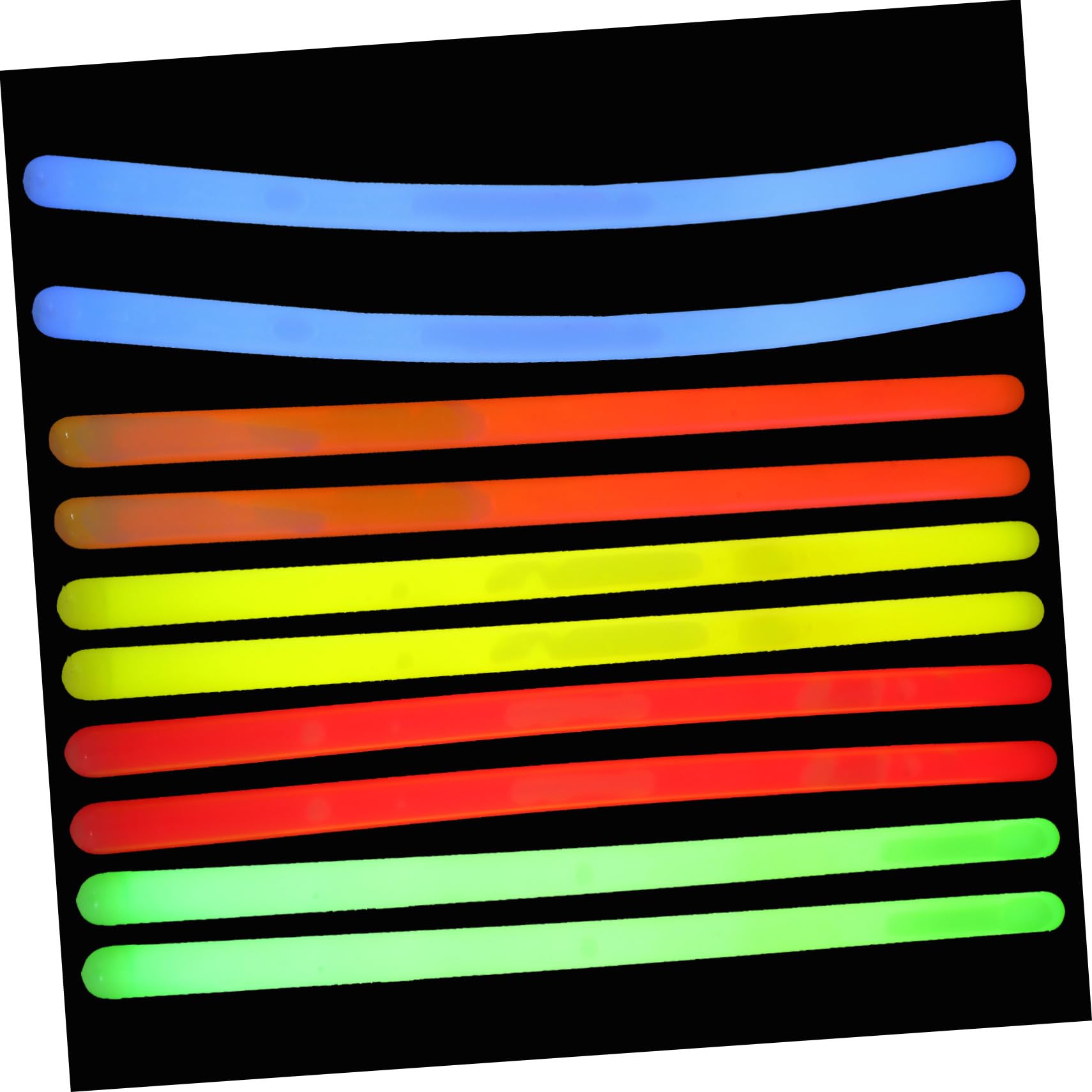Barras Luminosas Desechables 15x340 Mm, 10 Unidades | Plástico Ligero, No se Rompe Facilidad, Brilla Oscuridad, Adecuado para Nochevieja y Fiestas Color Aleatorio