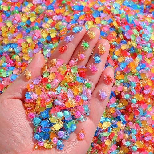 BRTNUP 300 Stück Mini Harz Figuren Leuchtend Tiere, Mini Schildkröten Kleine Tierfiguren Leuchtende Schildkröten für Gartendeko, Miniatur Landschaft, Heimdekoration