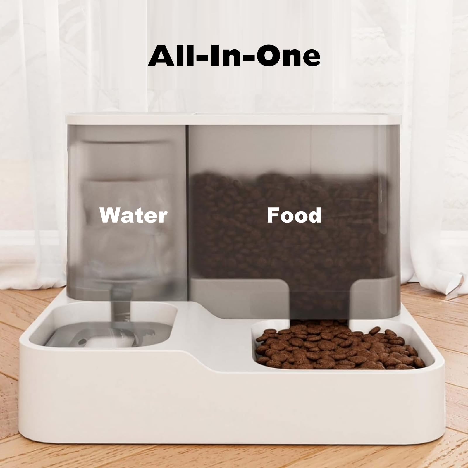 PETCUTE Comedero y Bebedero para Mascotas 2 en 1,Dispensador Automático de Alimentos para Perros,Dispensador Automático de Agua para Gatos,Dispensador de Agua y Alimentos,Lavable