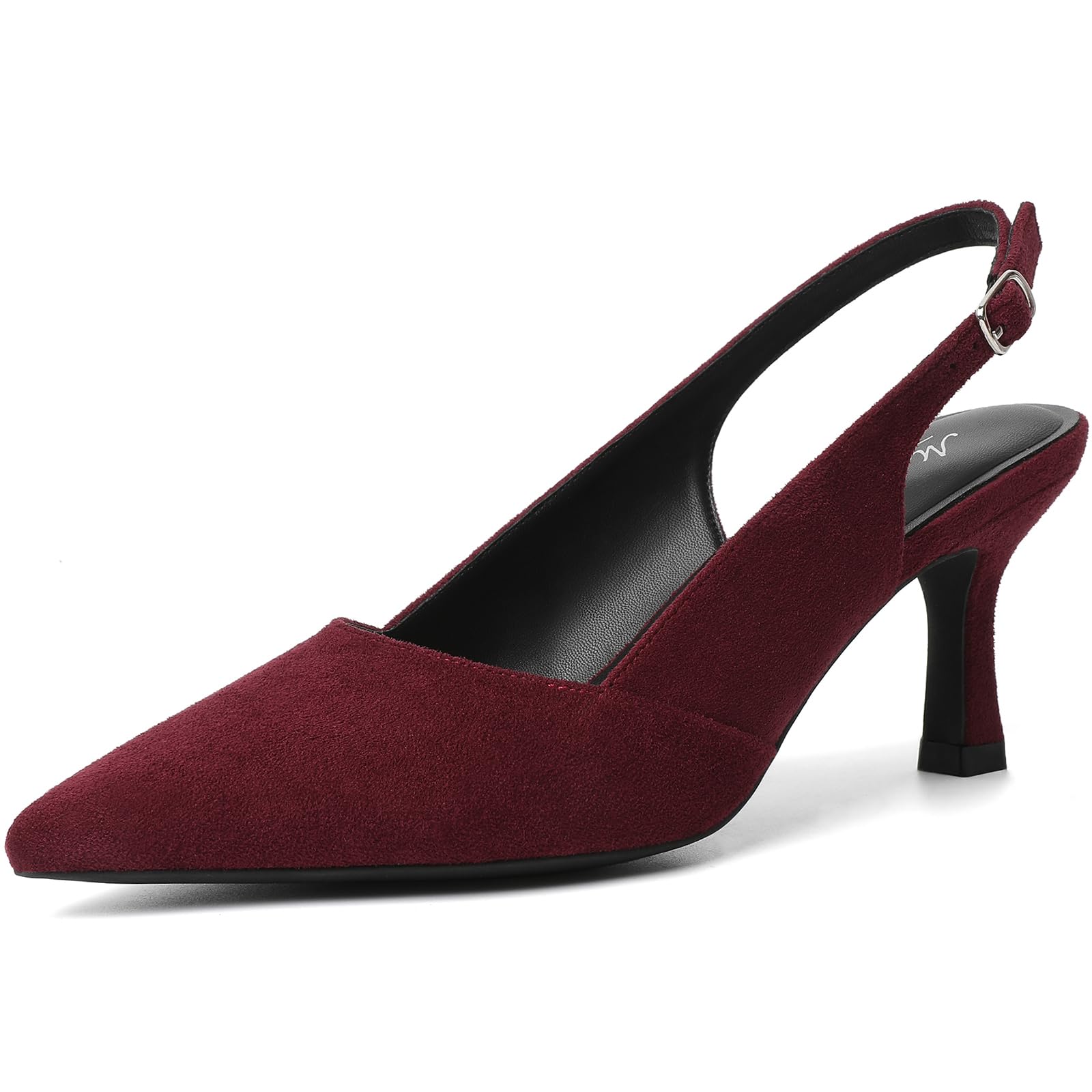 Mostrin Kitten Heels for Women Slingback Pointed Closed Toe Heels Women's Pumps Shoes for Wedding, Party, Commuting