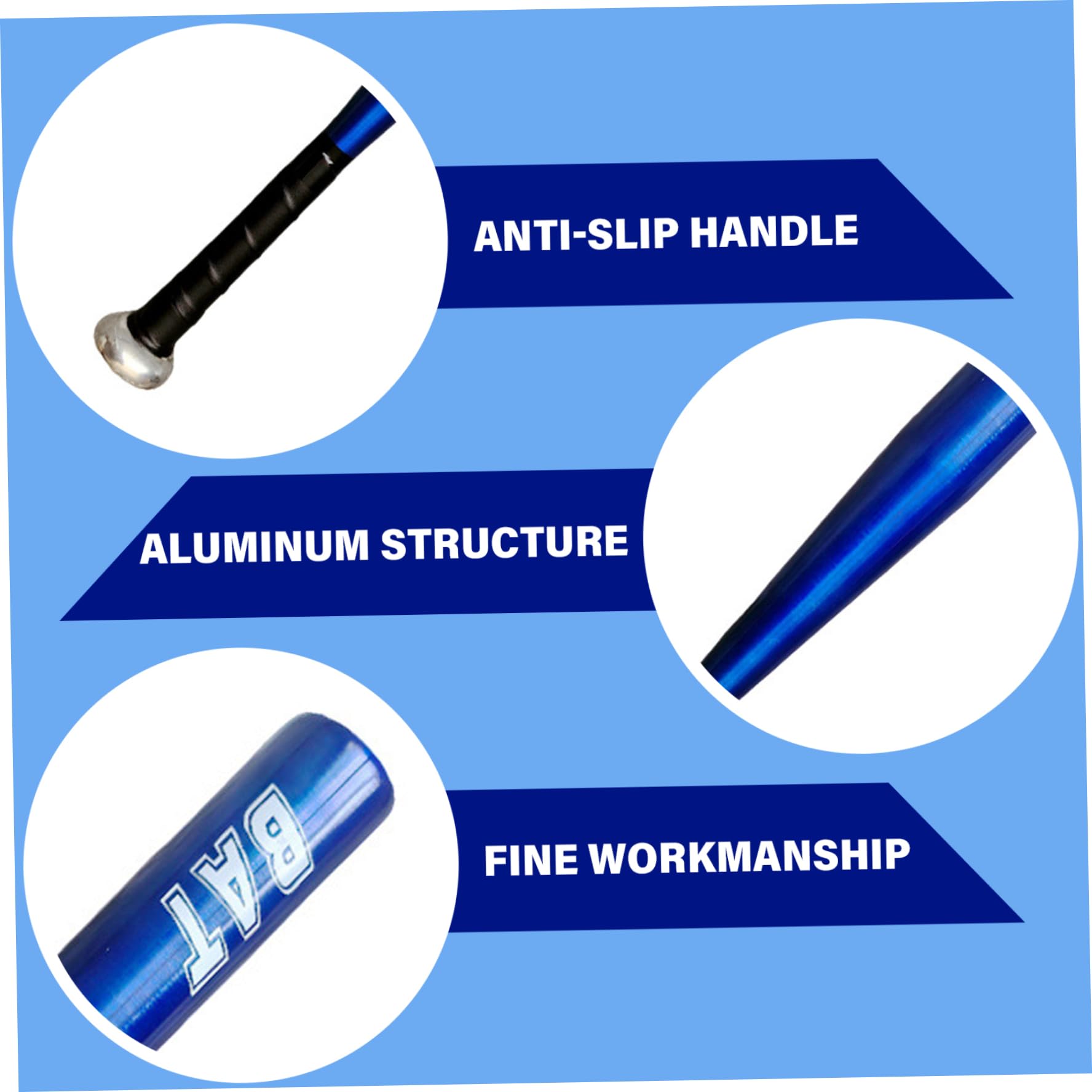 Bate de Béisbol Defensa Personal 20 Pulgadas Aluminio Robusto Metal