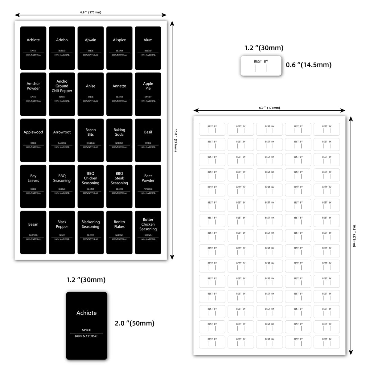 Gewürzschubladen-Organizer-Set, Bambus-Gewürzregal-Set mit 24 Gewürzgläsern, 275 Etiketten, Trichter und Bürste, Arbeitsplattenschrank, 33x53 cm 48 EU cm