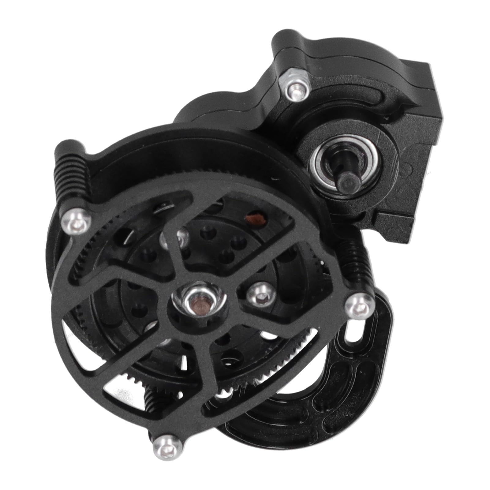 Changor Caja de Cambios RC Caja de Transmisión de Metal Duradera con Engranaje para Coches SCX10 90046 90047 90016 90021 1/10 RC (Negra)