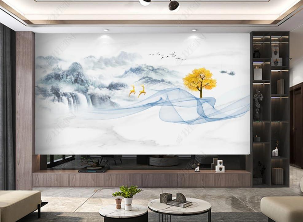 Papier peint intissé paysage artistique haut de gamme mural géant