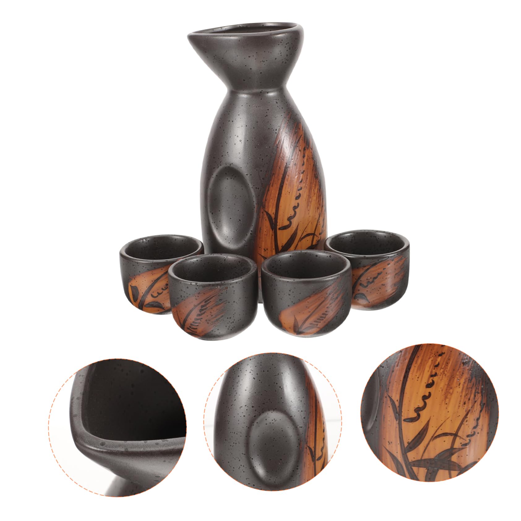 Garneck 5-teiliges Japanisches Sake-kännchen- Und Tassen-set – Keramik-sake-kännchen Und Tassen Für Wasser Spirituosen