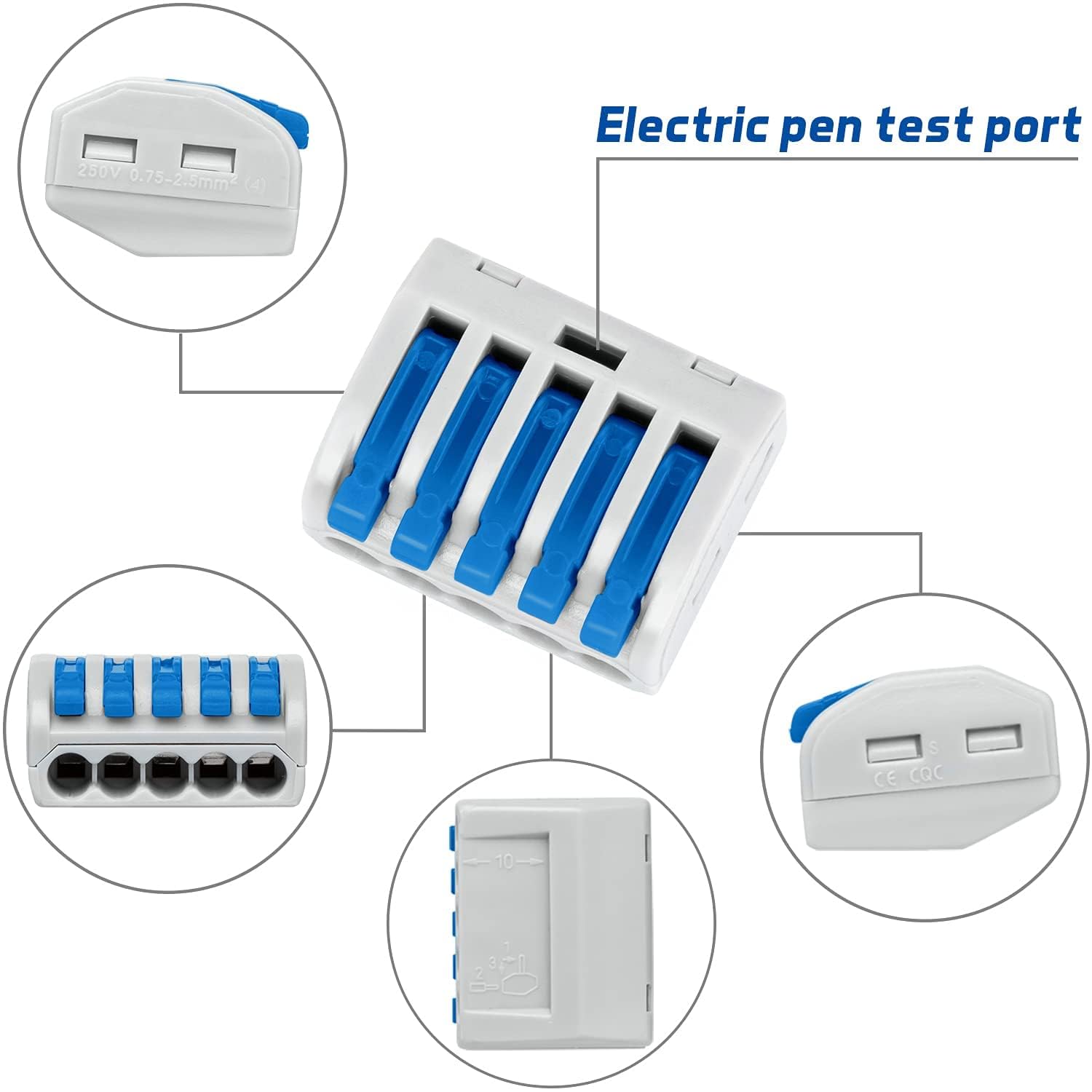 MAKINGTEC 141Pcs Lever Wire Connectors, Compact Splicing Conductor Connector for Solid Stranded Flexible Wires 28-12 AWG (Blue)