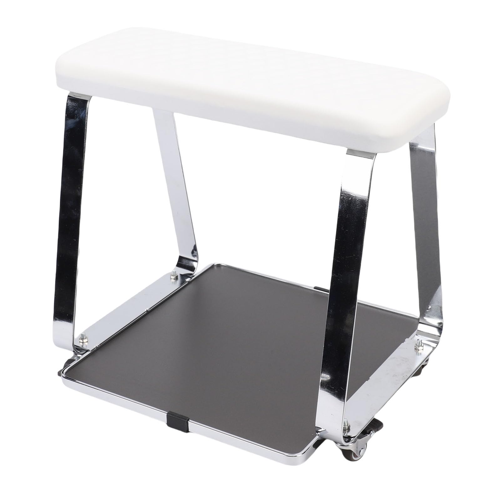 Fußbadewagen, Pediküre-Hocker, Fußstützen-Pediküre-Stuhl, Memory-Schaum-Kissenhocker mit Edelstahlbeinen, Großen Tabletträdern, Ideal für Schönheitssalon, Nagelstudio, Badezimmer zu Hause