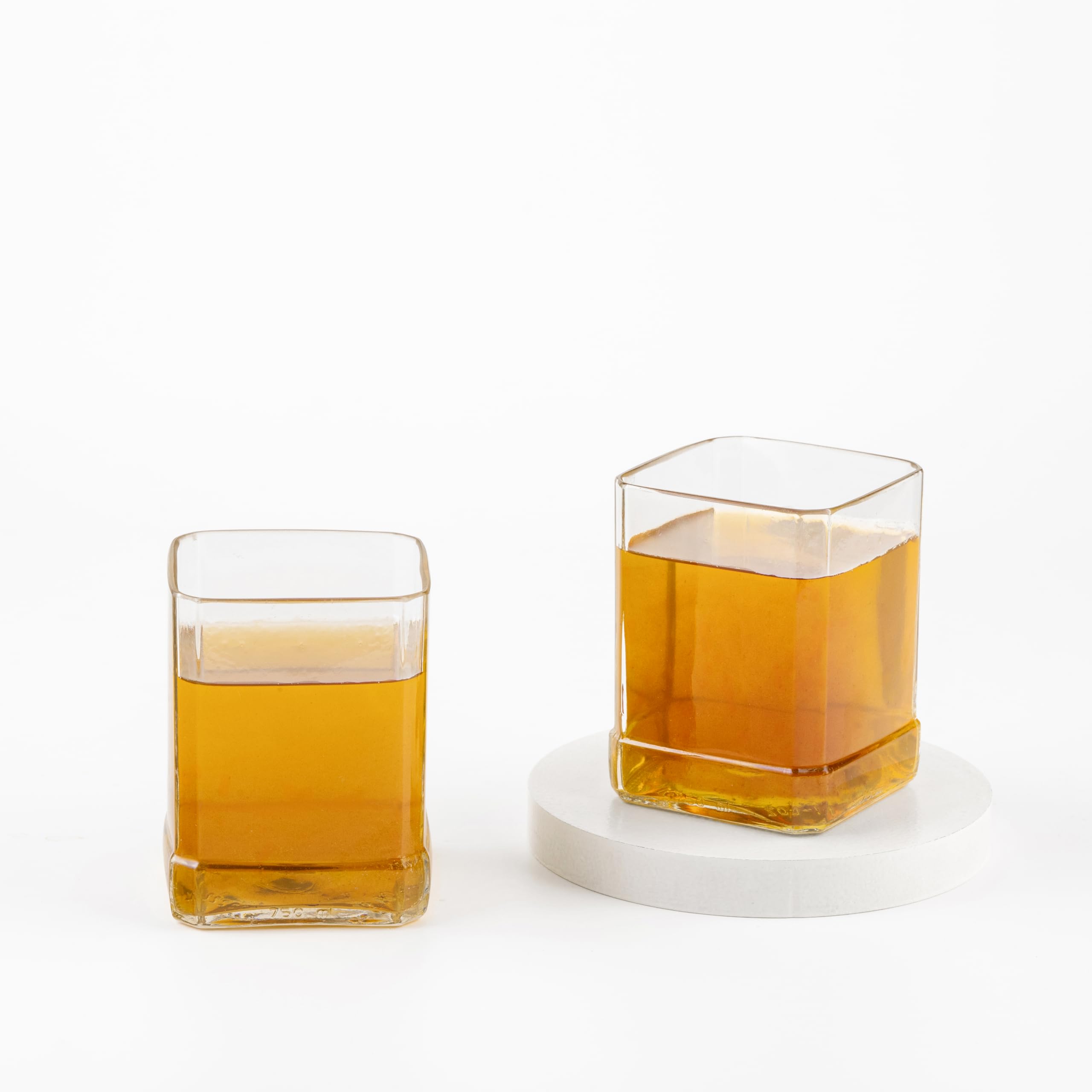 Jack Daniels Glasses Set of 2 400ml for Drinking Juice, Bourbon, Whisky, Cocktails, Mocktail Transparent Up-cycled Eco-Friendly Glasses Perfect for Home, Restaurants and Parties Dishwasher Safe