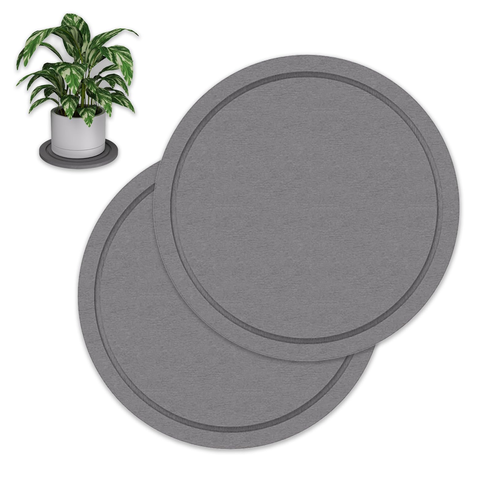Tapis de séchage absorbant cuisine et salon coupelle de plante verte