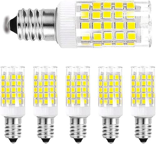 Bombilla LED E14 Bombilla LED equivalente a bombilla incandescente de 40 W, reemplazo de base europea T3T4 omnidireccional, luz blanca diurna 6000 K